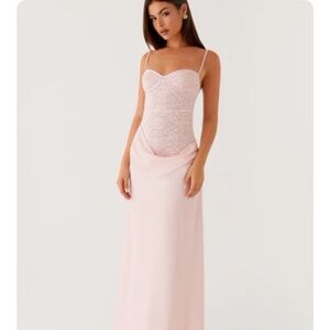 Peppermayo Pink Lace Maxi Dress